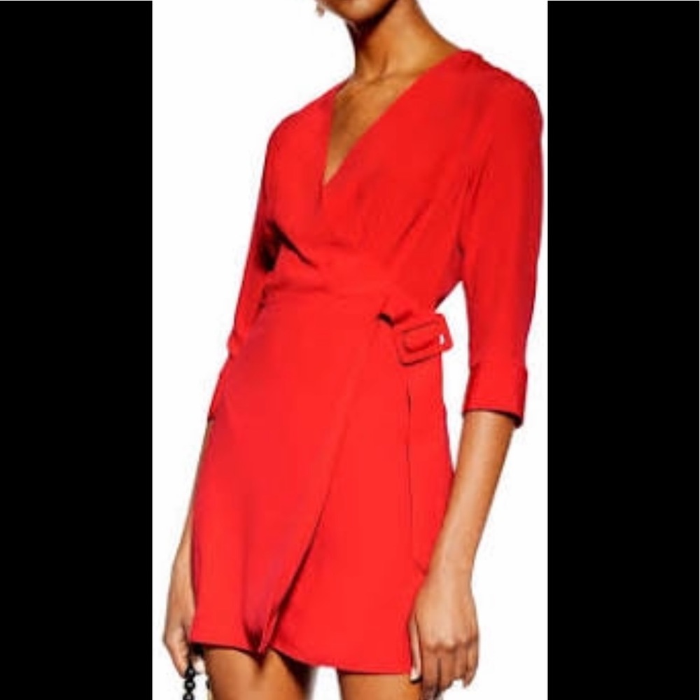 TOP SHOP RED MINI DRESS 12